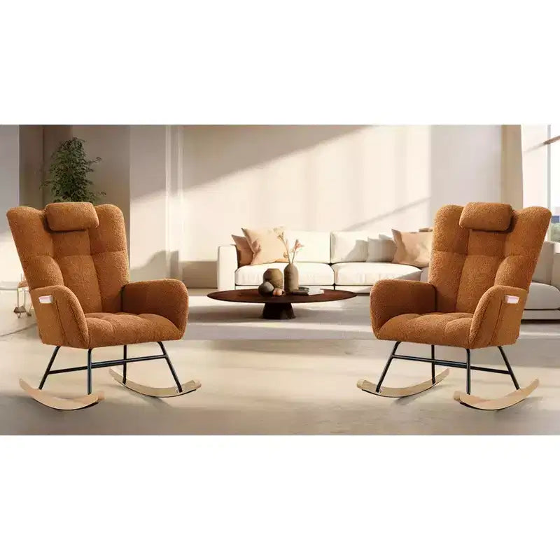 Fauteuil à bascule en tissu moelleux pour animaux de style moderne