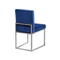 Chaise de salle à manger en velours bleu marine
