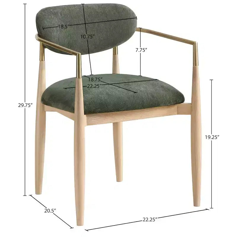 Chaise de salle à manger vert olive