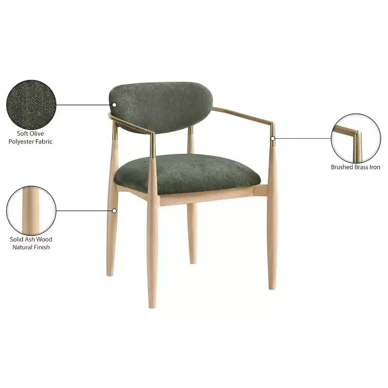 Chaise de salle à manger vert olive