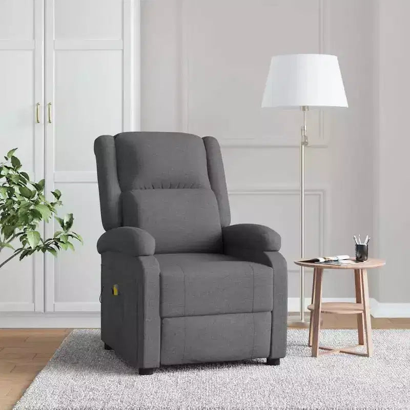 Fauteuil de massage en tissu crème, Fauteuil de massage simple en bois