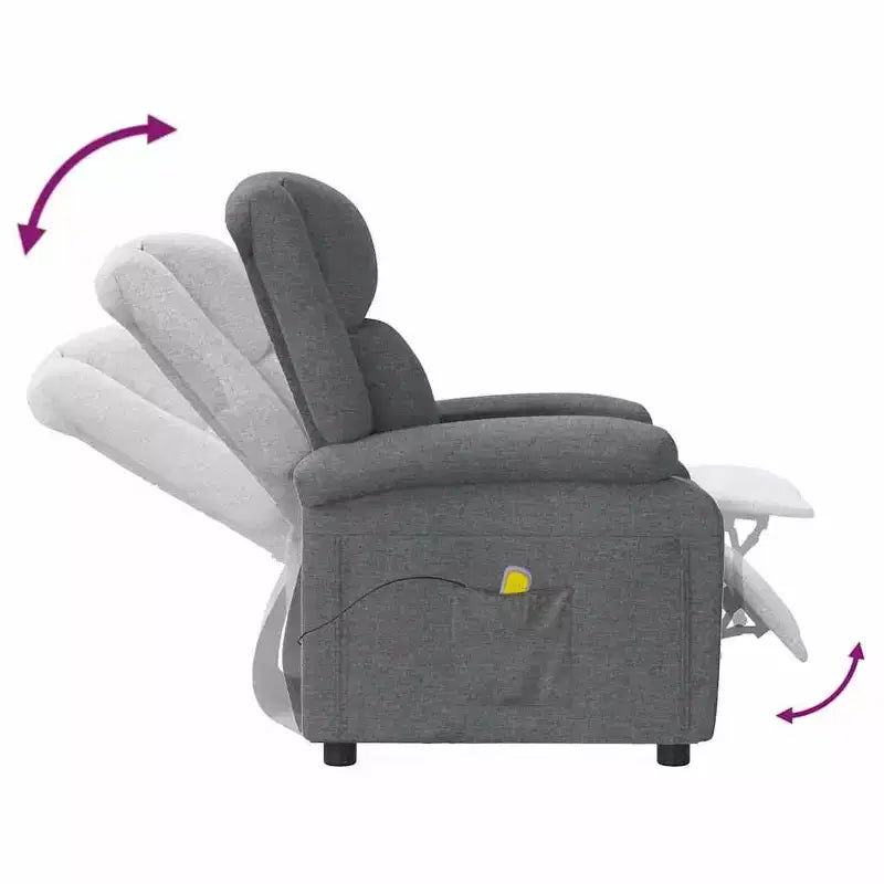 Fauteuil de massage en tissu crème, Fauteuil de massage simple en bois