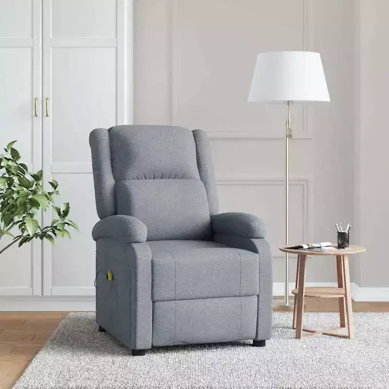 Fauteuil de massage en tissu crème, Fauteuil de massage simple en bois