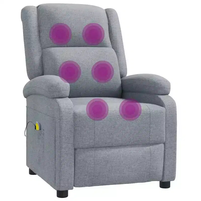 Fauteuil de massage en tissu crème, Fauteuil de massage simple en bois