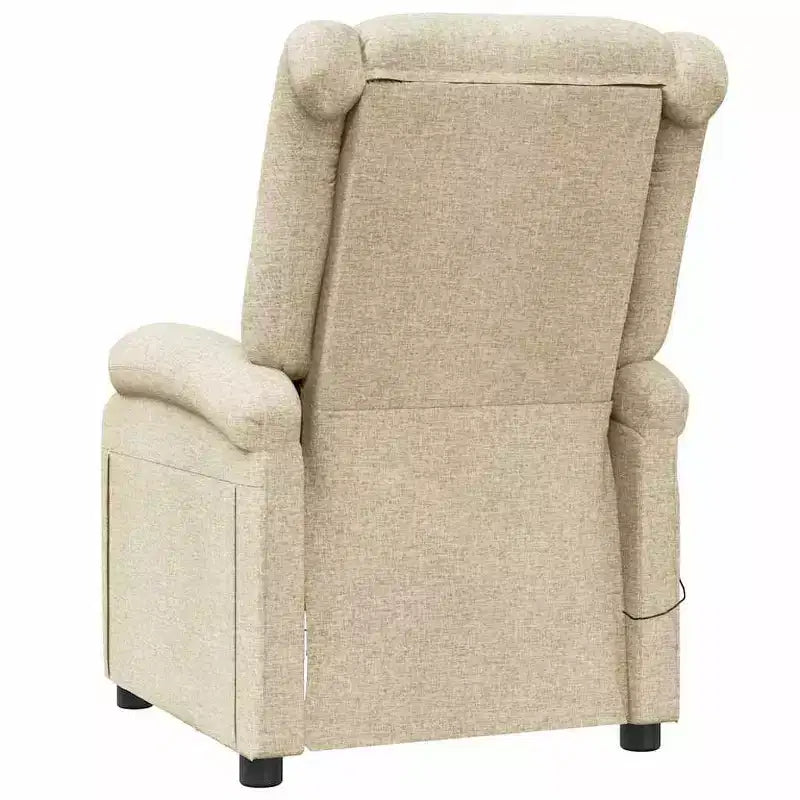 Fauteuil de massage en tissu crème, Fauteuil de massage simple en bois