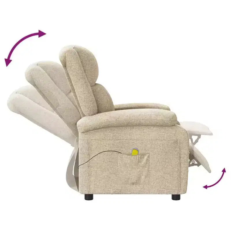 Fauteuil de massage en tissu crème, Fauteuil de massage simple en bois