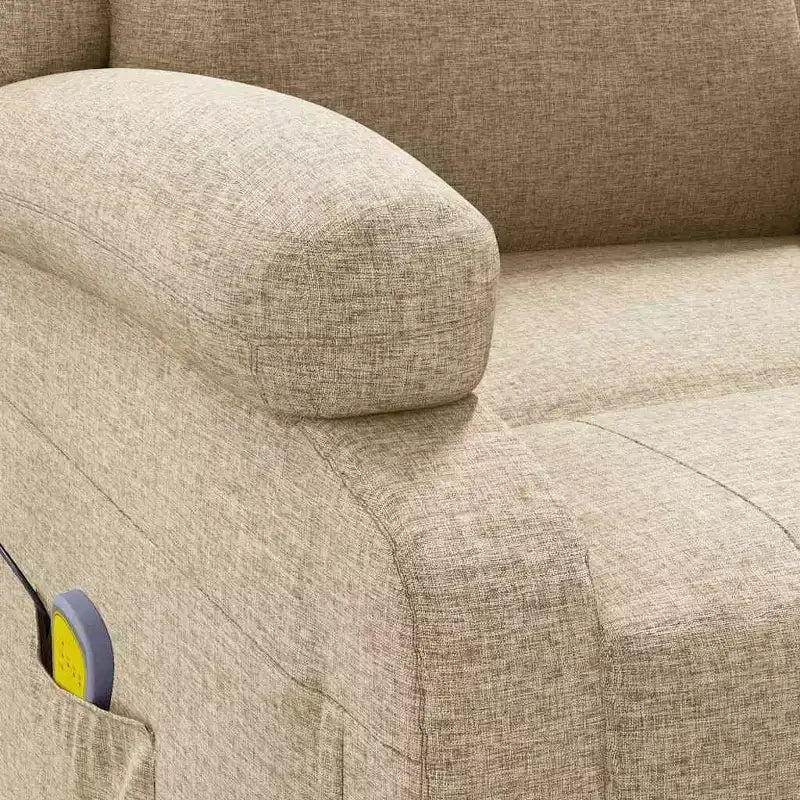 Fauteuil de massage en tissu crème, Fauteuil de massage simple en bois