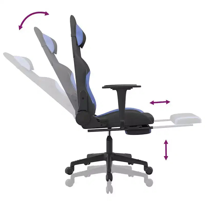 Chaise de jeu en tissu noir et crème (100 % polyester), métal, contreplaqué