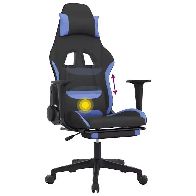 Chaise de jeu en tissu noir et crème (100 % polyester), métal, contreplaqué