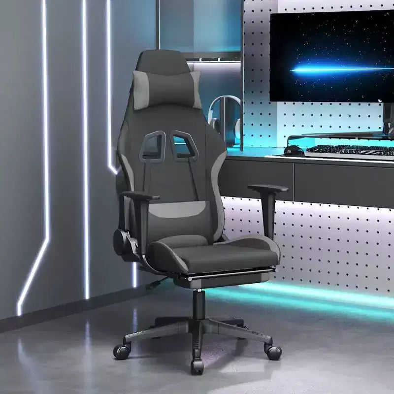 Chaise de jeu en tissu noir et crème (100 % polyester), métal, contreplaqué