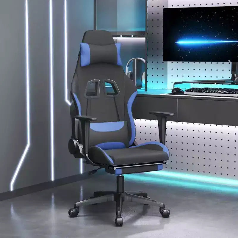 Chaise de jeu en tissu noir et crème (100 % polyester), métal, contreplaqué