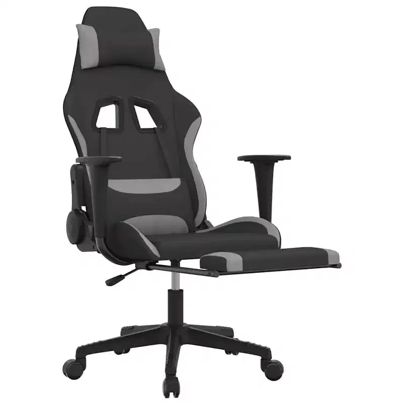 Chaise de jeu en tissu noir et crème (100 % polyester), métal, contreplaqué
