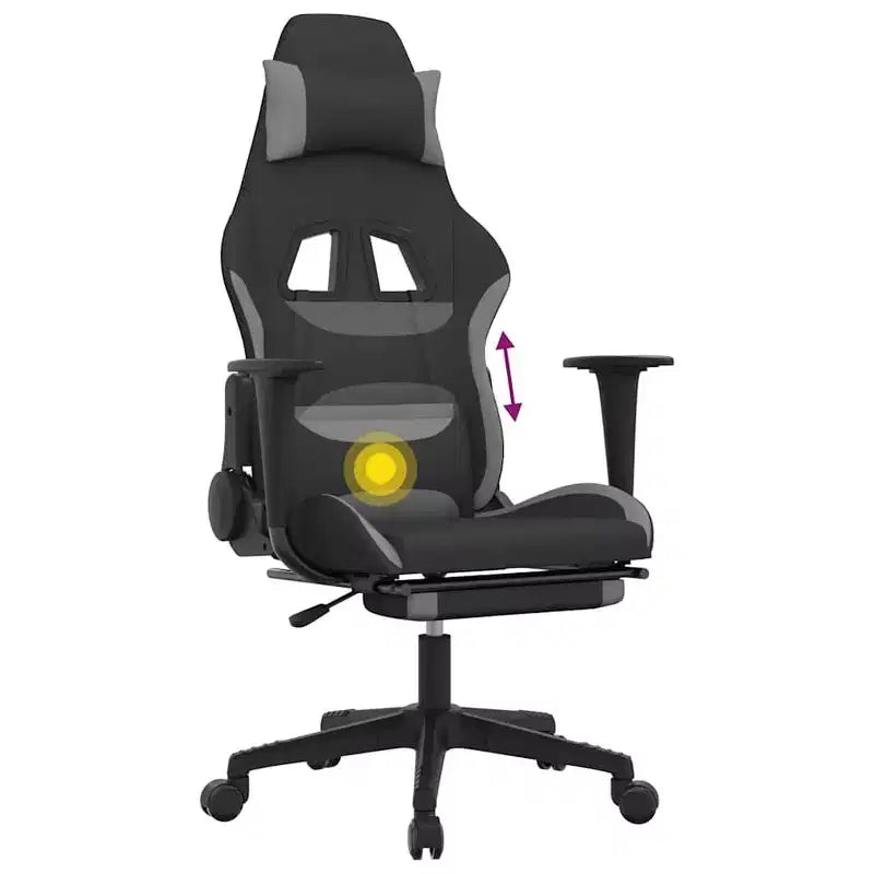 Chaise de jeu en tissu noir et crème (100 % polyester), métal, contreplaqué