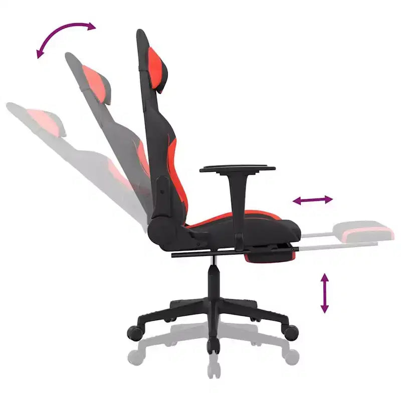 Chaise de jeu en tissu noir et crème (100 % polyester), métal, contreplaqué