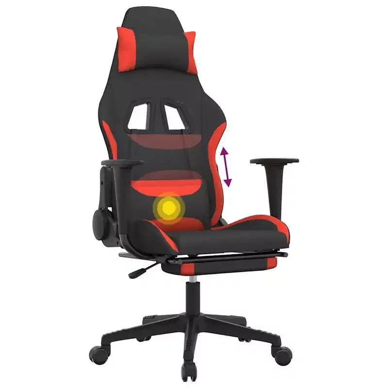 Chaise de jeu en tissu noir et crème (100 % polyester), métal, contreplaqué