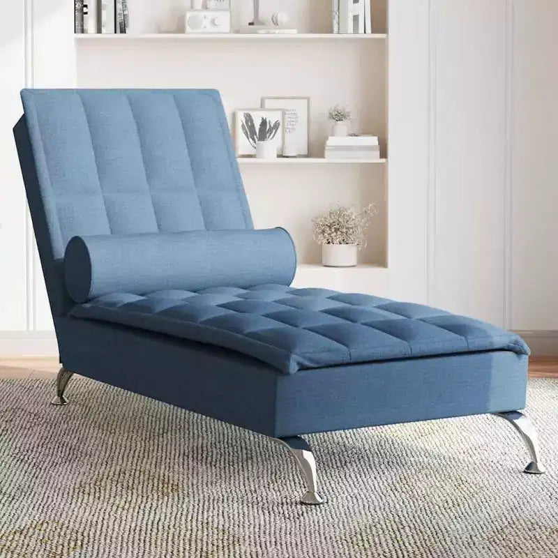 Chauffeuse de massage en tissu bleu (100 % polyester) Individuel