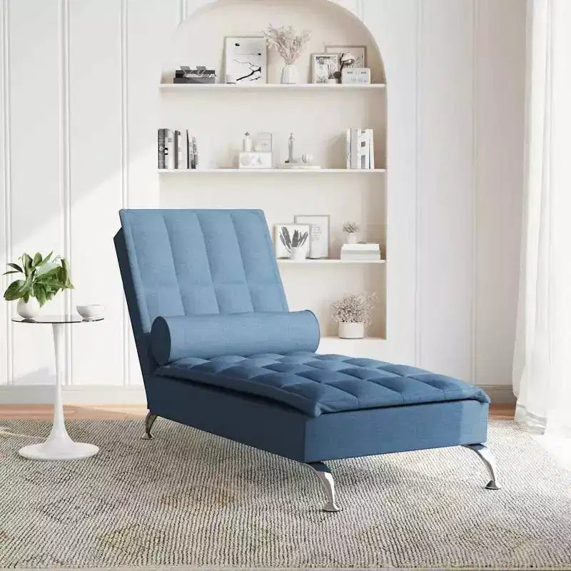 Chauffeuse de massage en tissu bleu (100 % polyester) Individuel