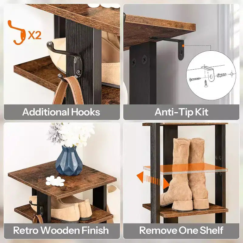 Étagère à chaussures en bois