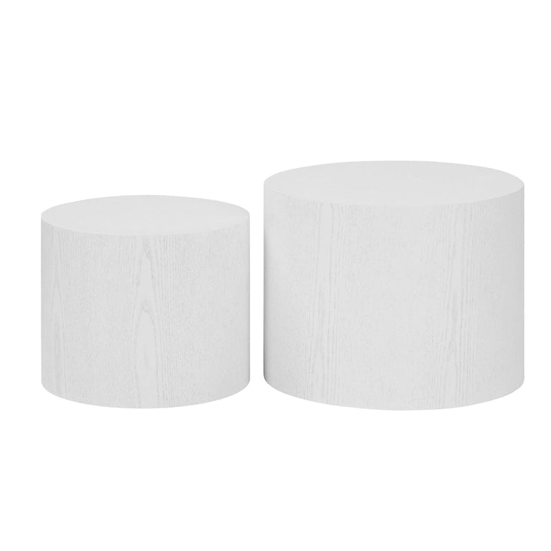 Round Nesting Tables Set, Coffee & End Tables, No Assembly
