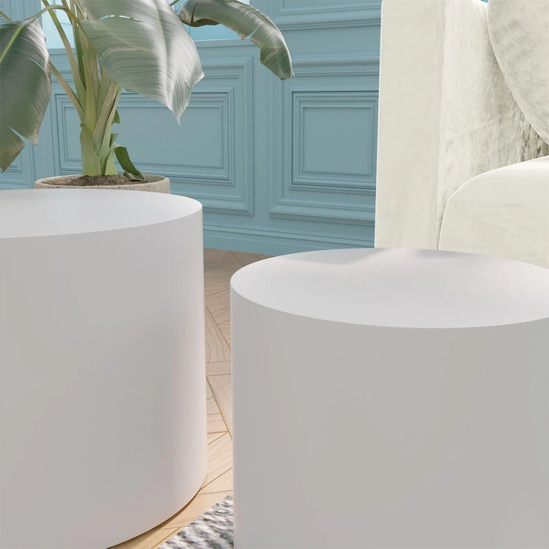 Round Nesting Tables Set, Coffee & End Tables, No Assembly