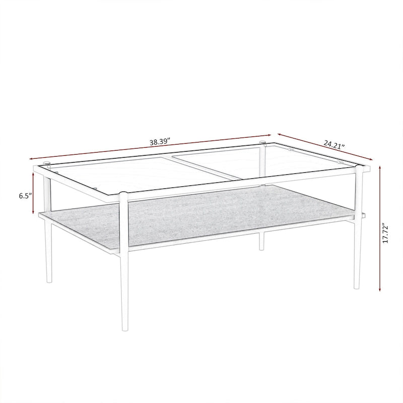 Coffee Table and End tables Set of 3, Tempered Glass Table with MDF layer, Modern Tables for Living Room , Gray Glass