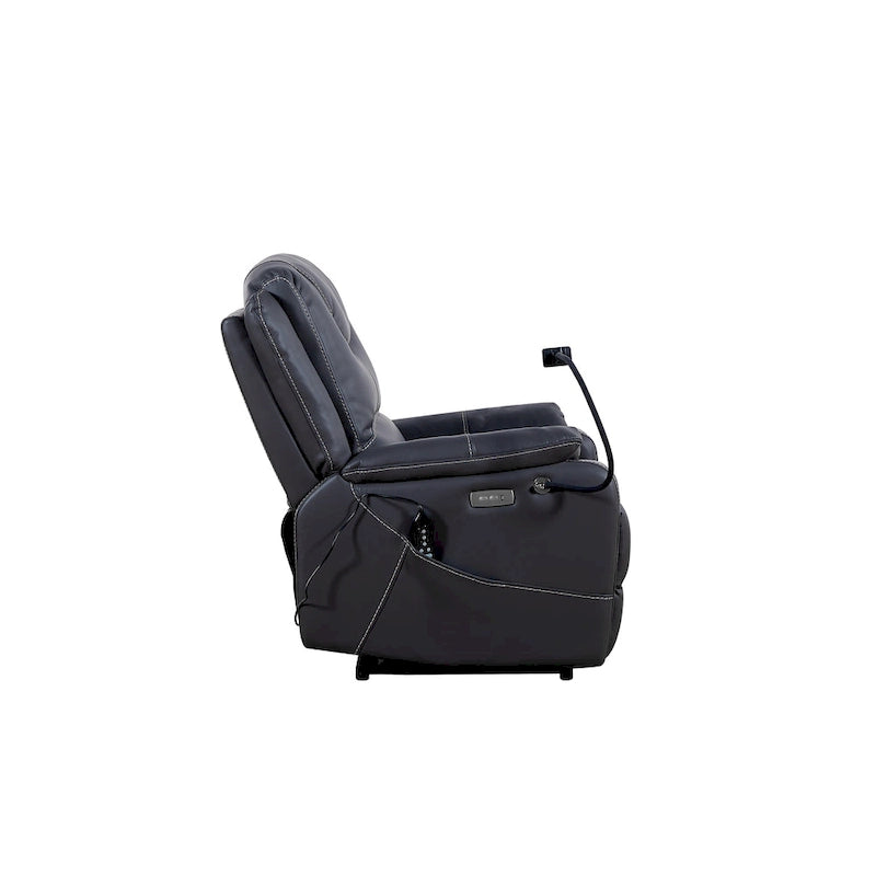 Bonded Leather Zero Gravity Power Recliner with Massage and Heating