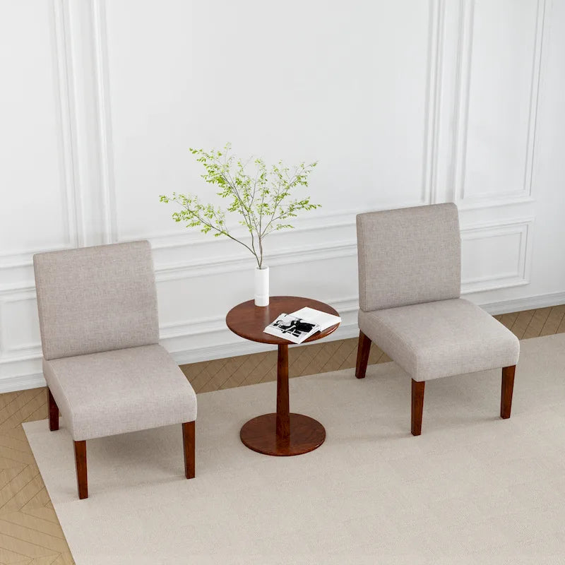 18.7 Side Chairs with Round Table (Set of 2)