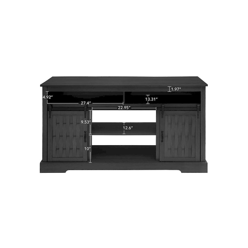 58.03 Fireplace TV Stand with Electric Fireplace and Sliding Barn Doors for TVs Up to 65