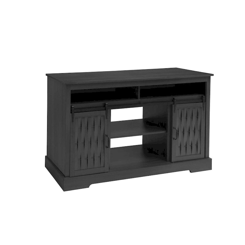 58.03 Fireplace TV Stand with Electric Fireplace and Sliding Barn Doors for TVs Up to 65