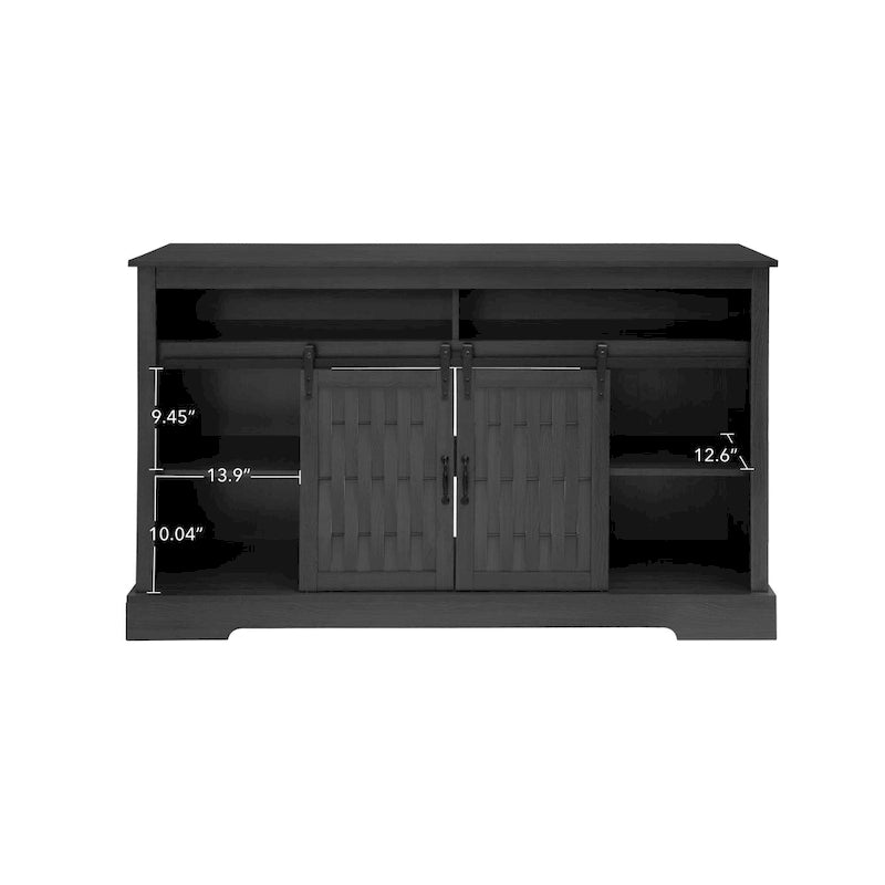 58.03 Fireplace TV Stand with Electric Fireplace and Sliding Barn Doors for TVs Up to 65