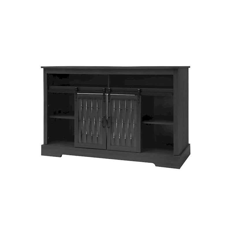 58.03 Fireplace TV Stand with Electric Fireplace and Sliding Barn Doors for TVs Up to 65