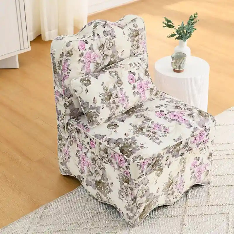 Velvet single dining chair with soft seat cushion