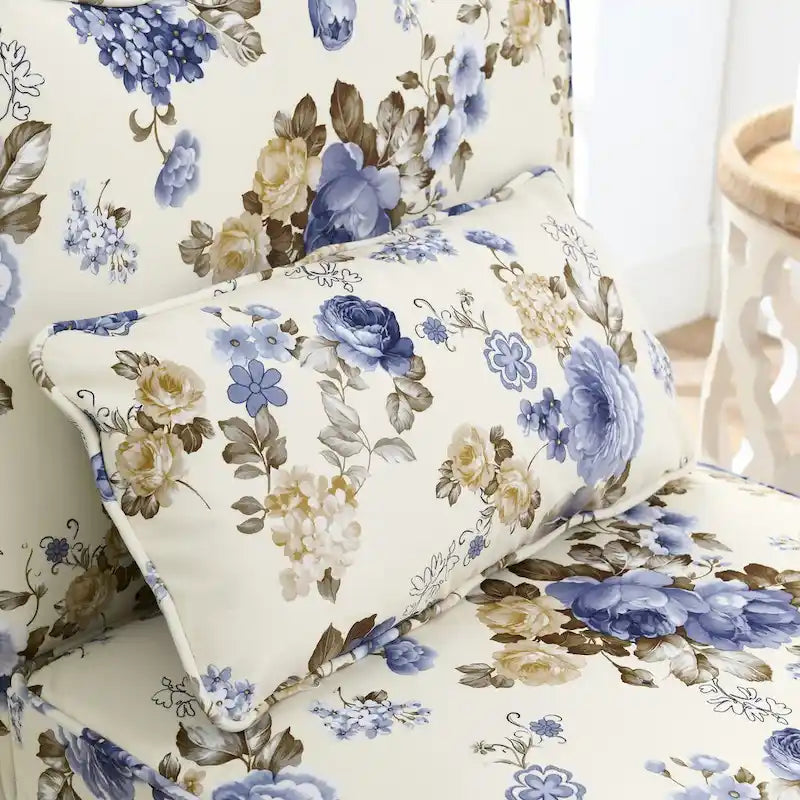 Velvet single dining chair with soft seat cushion