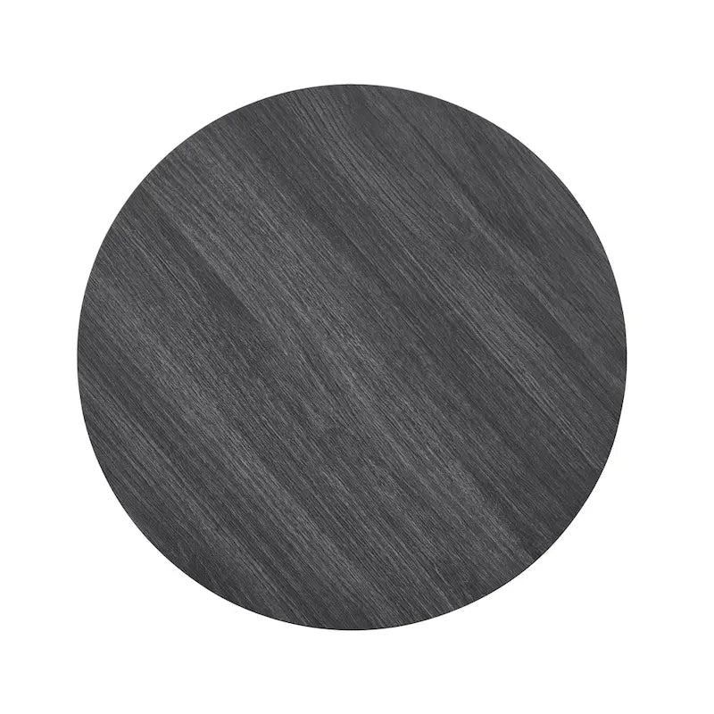 Contemporary Round Wood Shelf End Table for Bedroom or Living Room