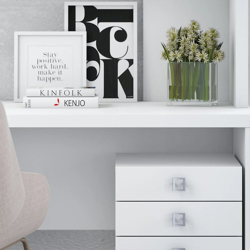 Echo L Shaped Desk with Hutch and Drawers by Bush Business Furniture