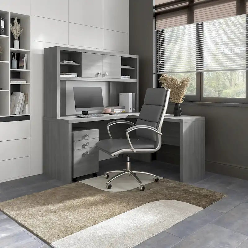 Echo L Shaped Desk with Hutch and Drawers by Bush Business Furniture