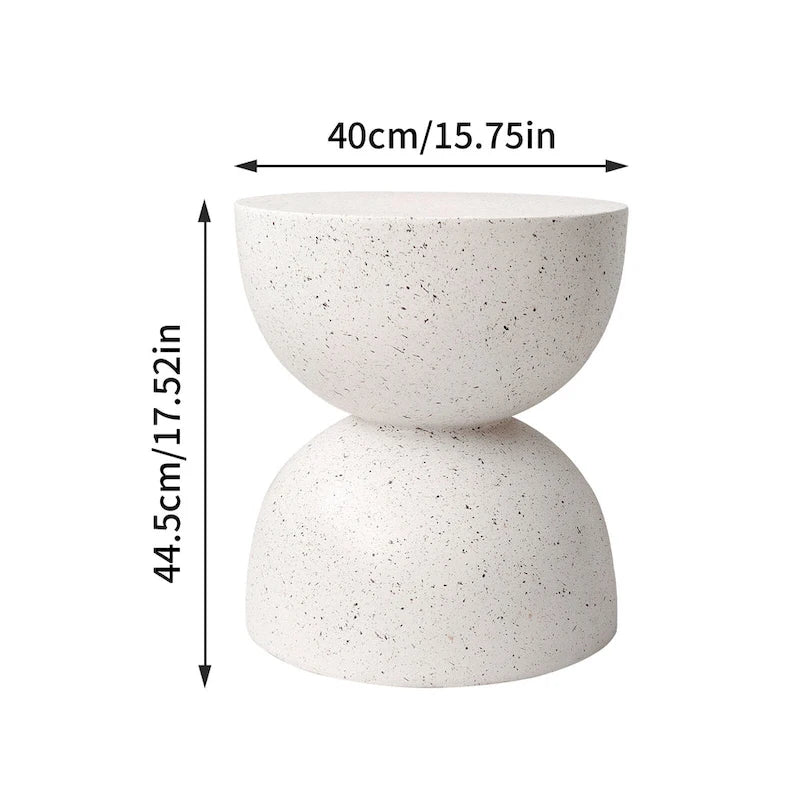 Lightweight Concrete Side Table with Speckled Design End Table Indoor Outdoor