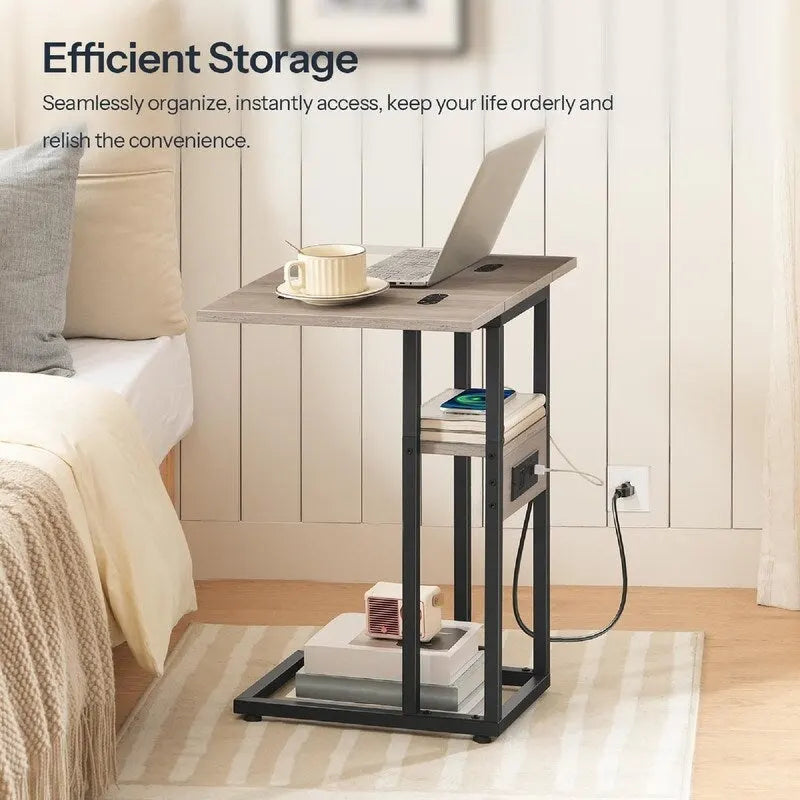 Foldable End Table - 15.4D x 10.2W x 25.2H