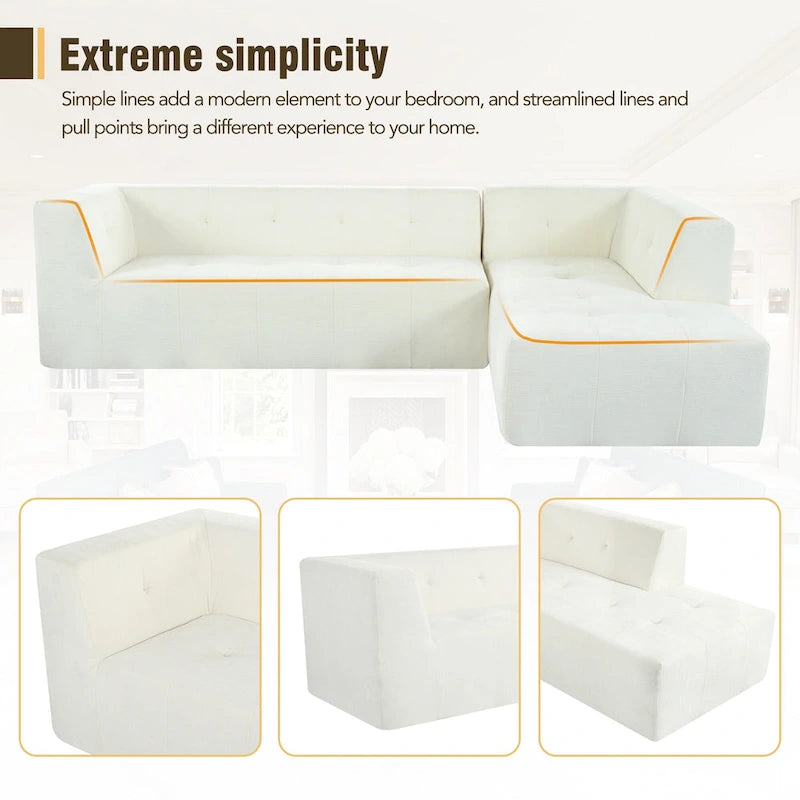 L-Shaped Modular Modular Combination Living Room Sofa Set Modern Minimalist Sofa, Upholstered Deep Seat Couches