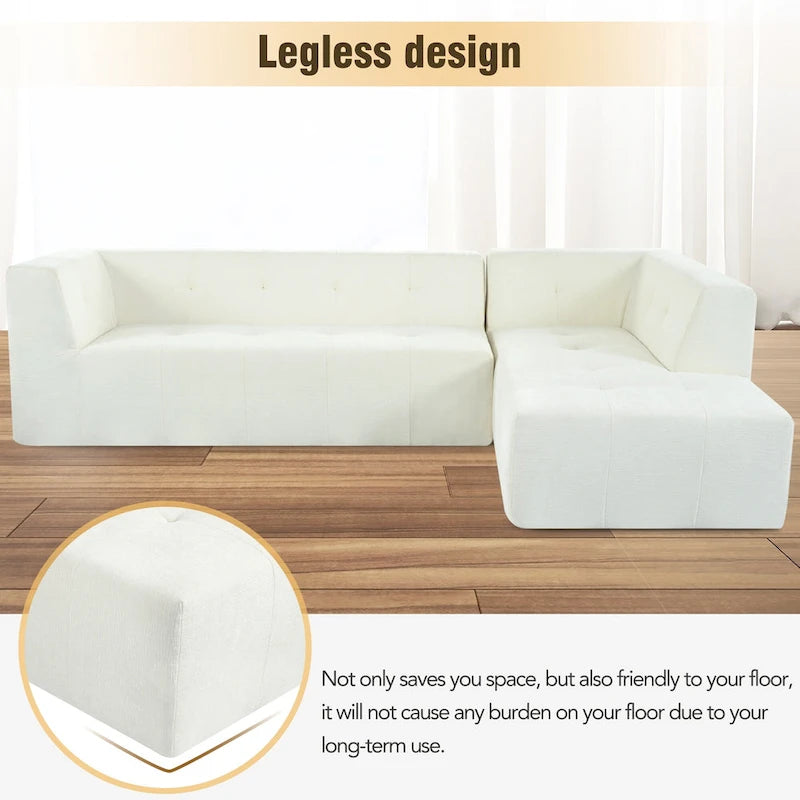 L-Shaped Modular Modular Combination Living Room Sofa Set Modern Minimalist Sofa, Upholstered Deep Seat Couches