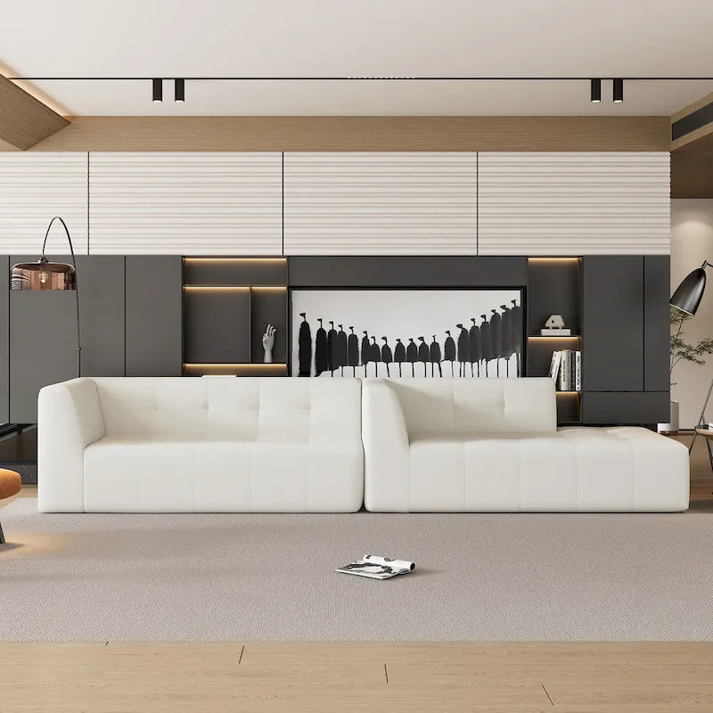L-Shaped Modular Modular Combination Living Room Sofa Set Modern Minimalist Sofa, Upholstered Deep Seat Couches