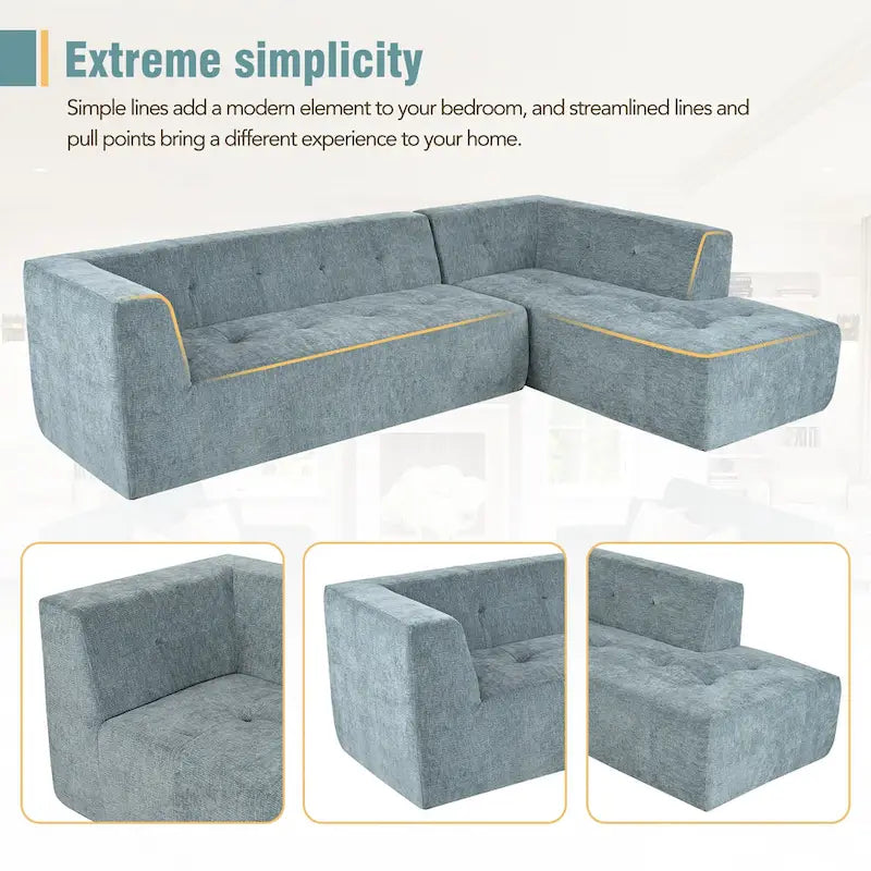 L-Shaped Modular Modular Combination Living Room Sofa Set Modern Minimalist Sofa, Upholstered Deep Seat Couches