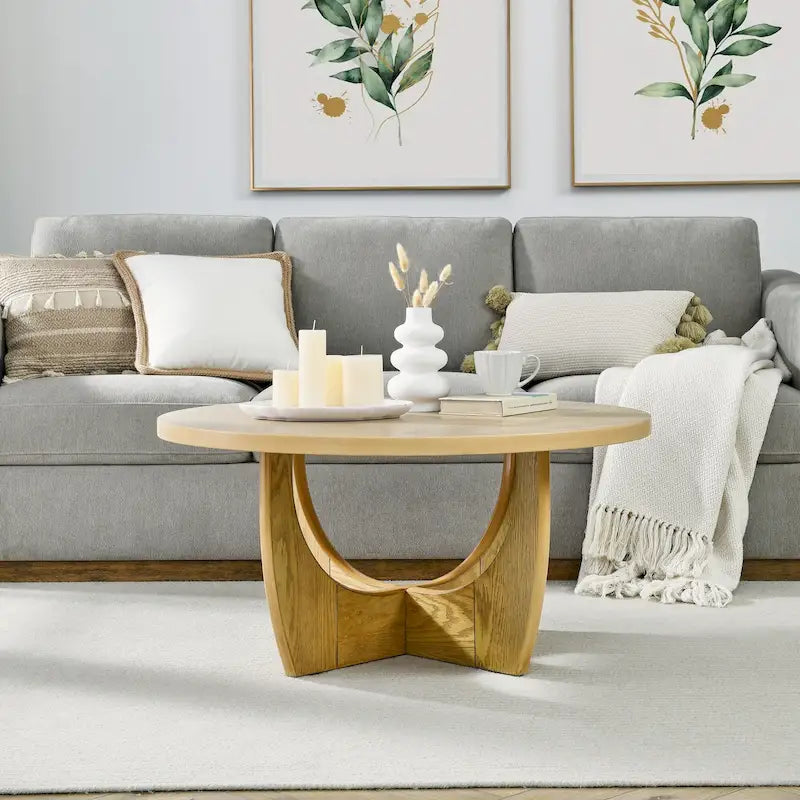 36 Wooden Round Coffee Table