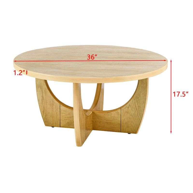 36 Wooden Round Coffee Table