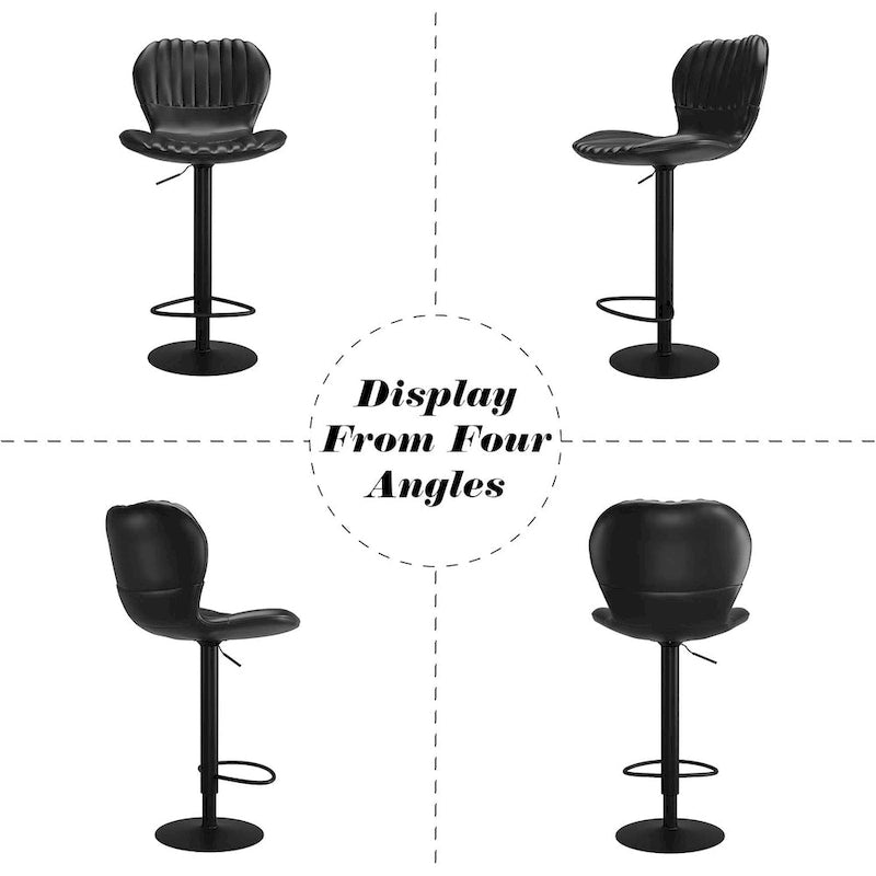 Modern Swivel Bar Chairs Adjustable Bar Stools Set of 4, Counter Height Bar Stools with High Backrest