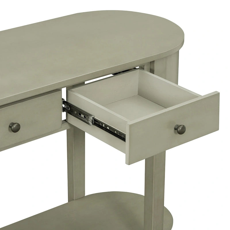 Vintage Console Table, Glossy Sofa Table for Entryway and Living Room