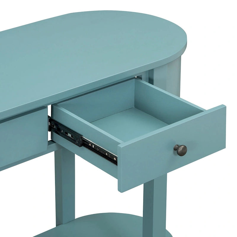 Vintage Console Table, Glossy Sofa Table for Entryway and Living Room