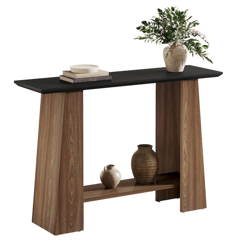 47 Mid-Century Modern Console Sofa Table with Storage for Entryway - 47.24 W x 13.78 D x 35.43 H