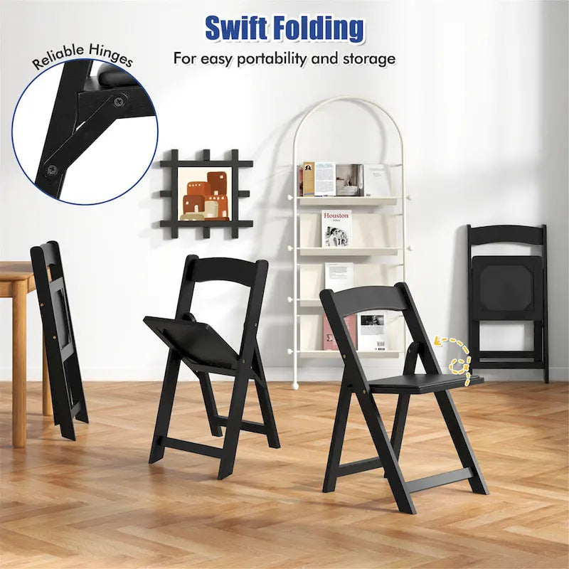 Gymax Set of 4 Dining Chairs w/ Rubber Wood Legs & Padded Seat for