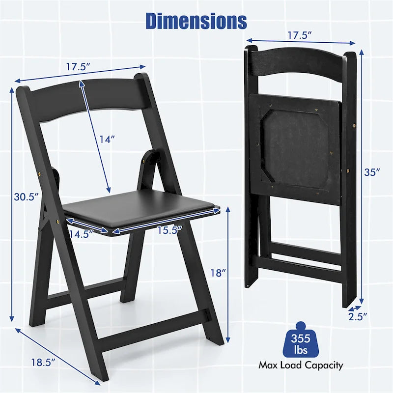 Gymax Set of 4 Dining Chairs w/ Rubber Wood Legs & Padded Seat for